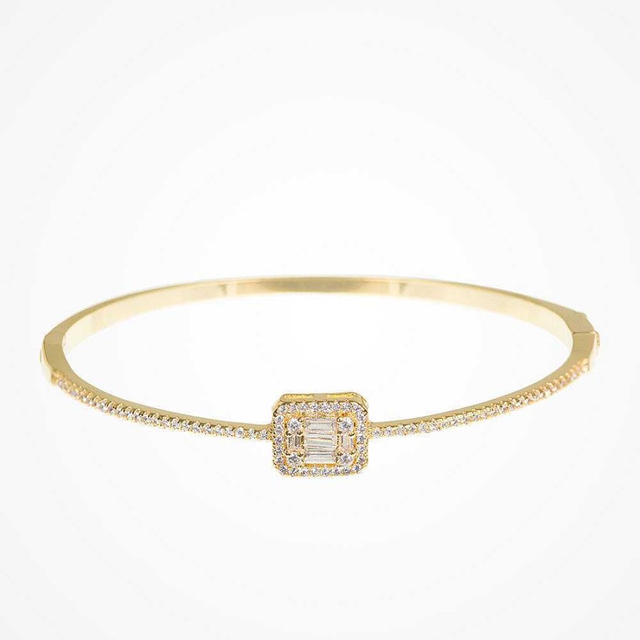 Wedding Jewellerywedding Jewellery Aria | Zaniah Crystal Slim Gold Cuff