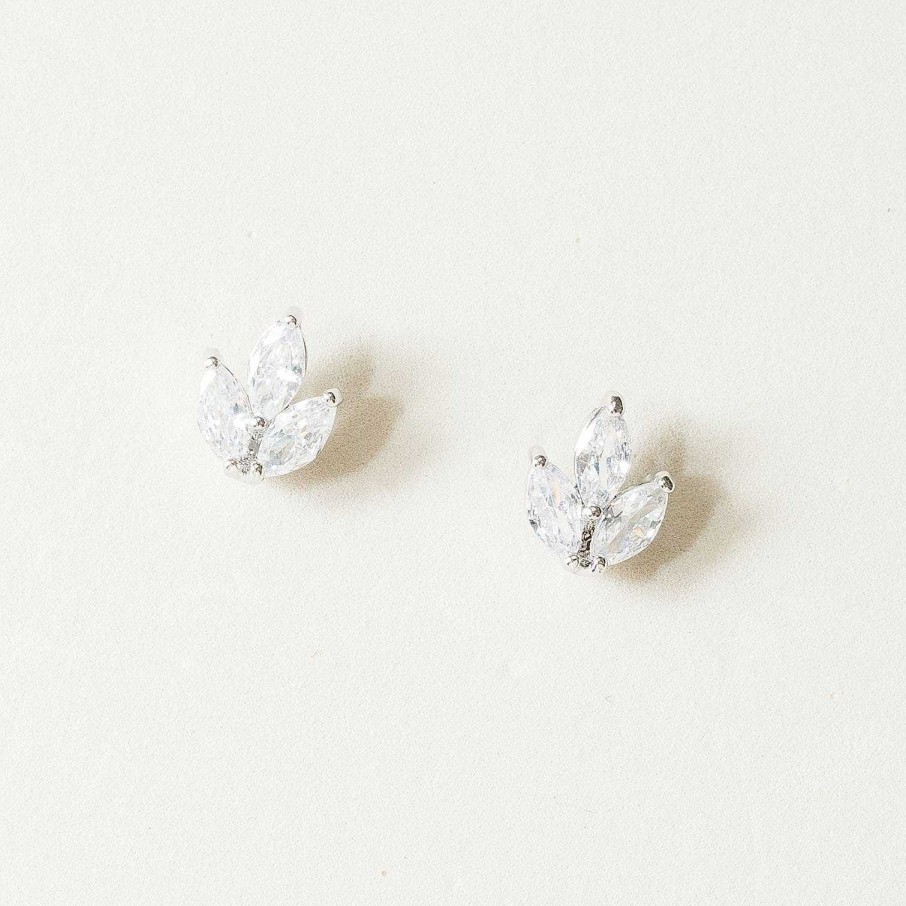 Wedding Jewellerywedding Jewellery Aria | Mimi Clustered Crystal Bridal Stud Earrings (Silver)