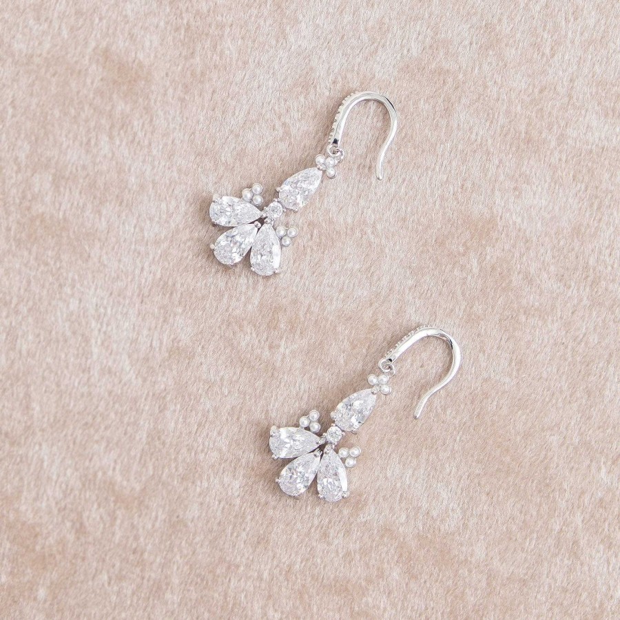 Wedding Jewellerywedding Jewellery Aria | Cara Crystal And Pearlette Drop Earrings