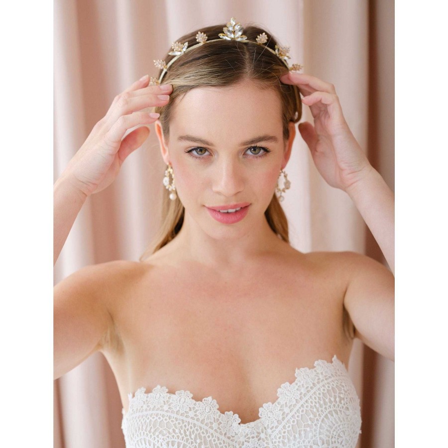 Wedding Hair Accessorieswedding Hair Accessories Miss Clemmie | Phoebe Crystal Leaves Deco Crown