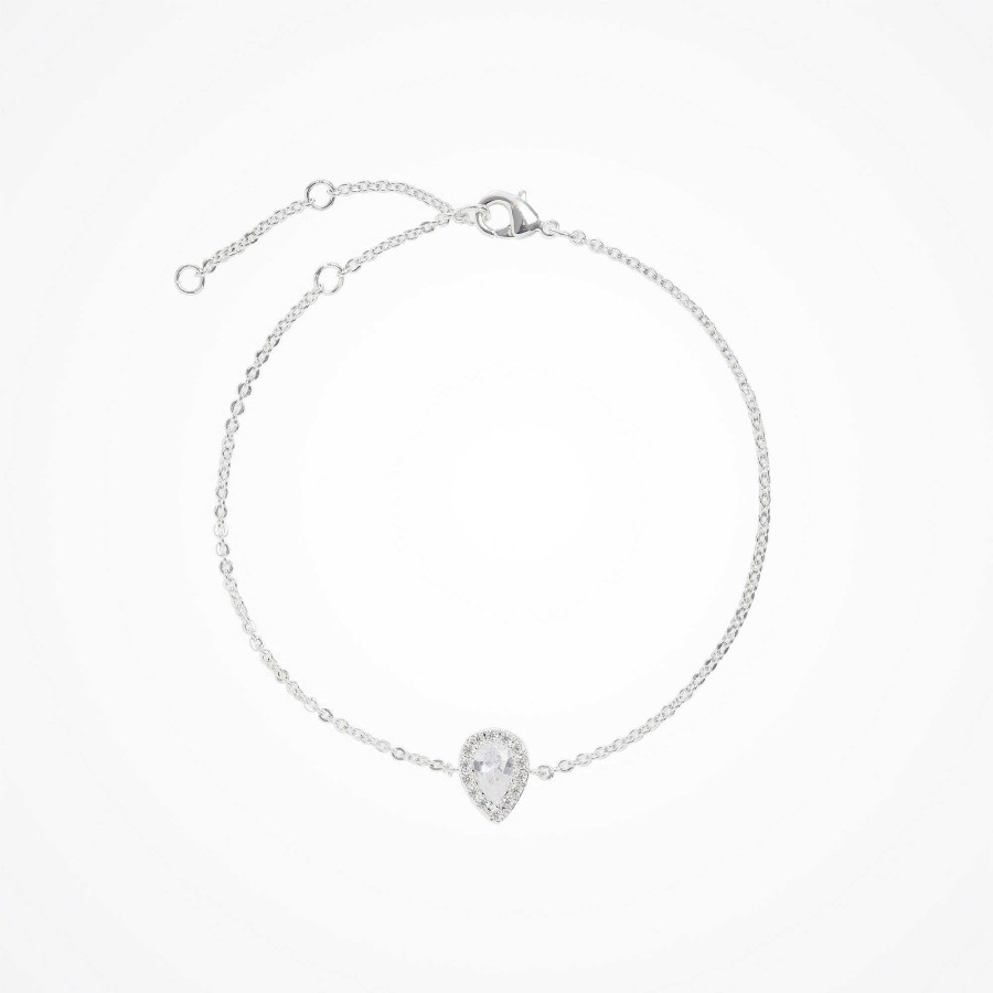 Wedding Jewellerywedding Jewellery Aria | Infinite Minimal Pear Zirconia Necklace And Bracelet Set (Silver)