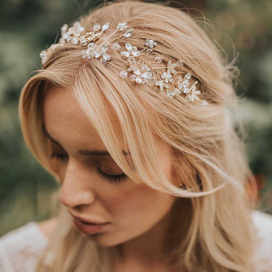 Wedding Hair Accessorieswedding Hair Accessories Aria | Cybil Pearl And Crystal Blossom Hair Vine