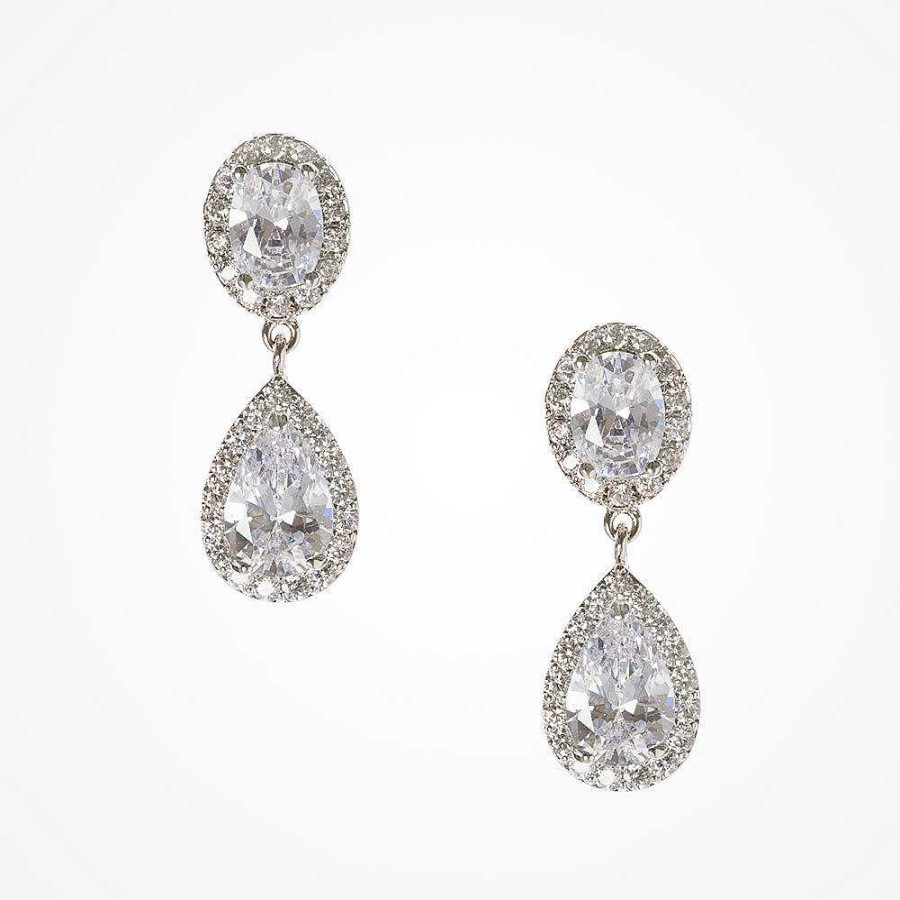 Wedding Jewellerywedding Jewellery Liberty in Love | Odelia Cz Teardrop Earrings (Silver)