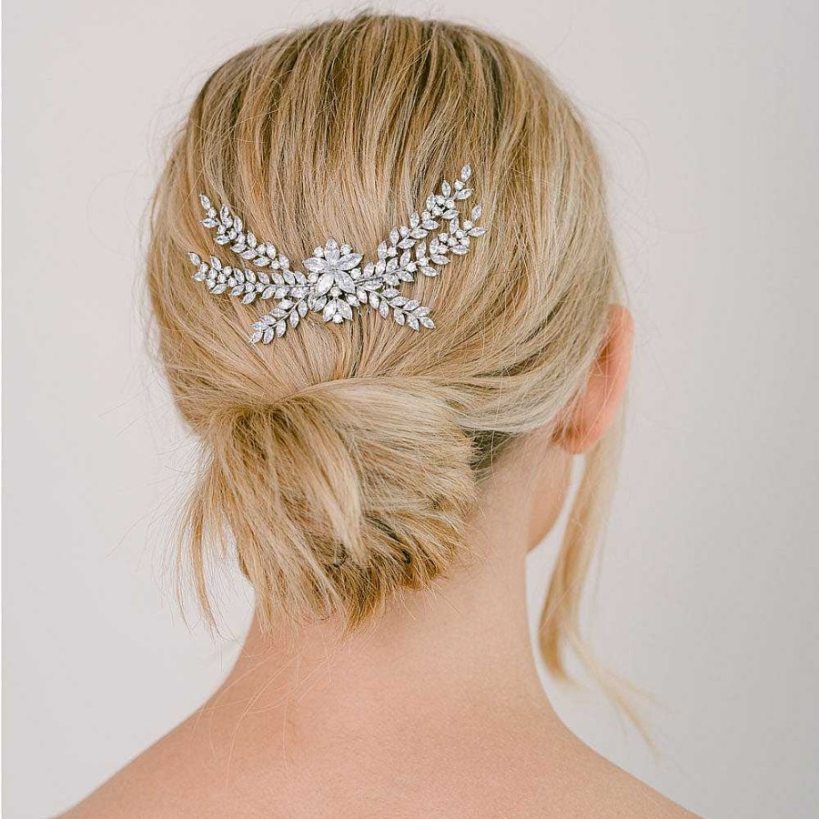 Wedding Hair Accessorieswedding Hair Accessories Aria | Nia Crystal Flower And Sprigs Hair Comb