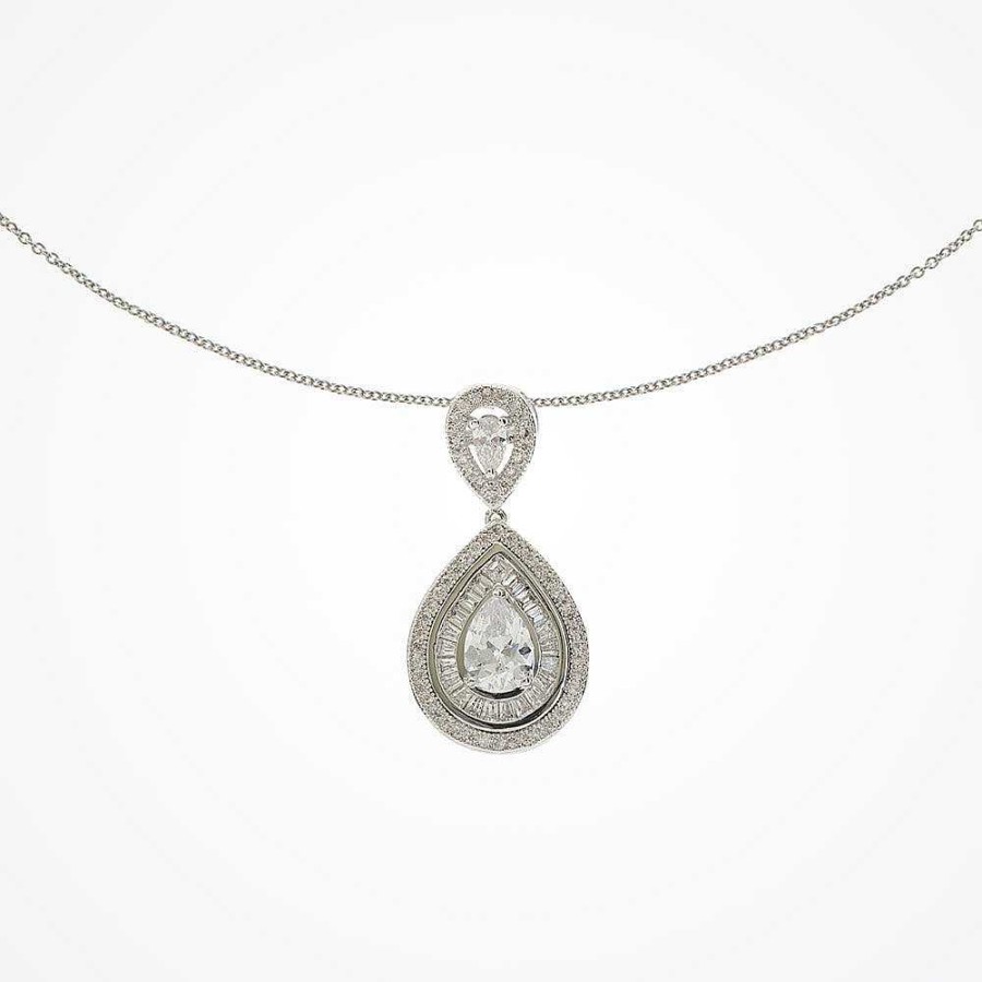 Wedding Jewellerywedding Jewellery Ivory & Co | Montgomery Crystal Teardrop Pendant Necklace