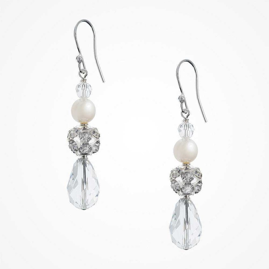 Wedding Jewellerywedding Jewellery Chez Bec | Sylvia Pearl And Crystal Drop Earrings