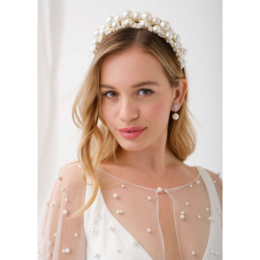 Wedding Hair Accessorieswedding Hair Accessories Miss Clemmie | Ella Double Pearl Band Crown