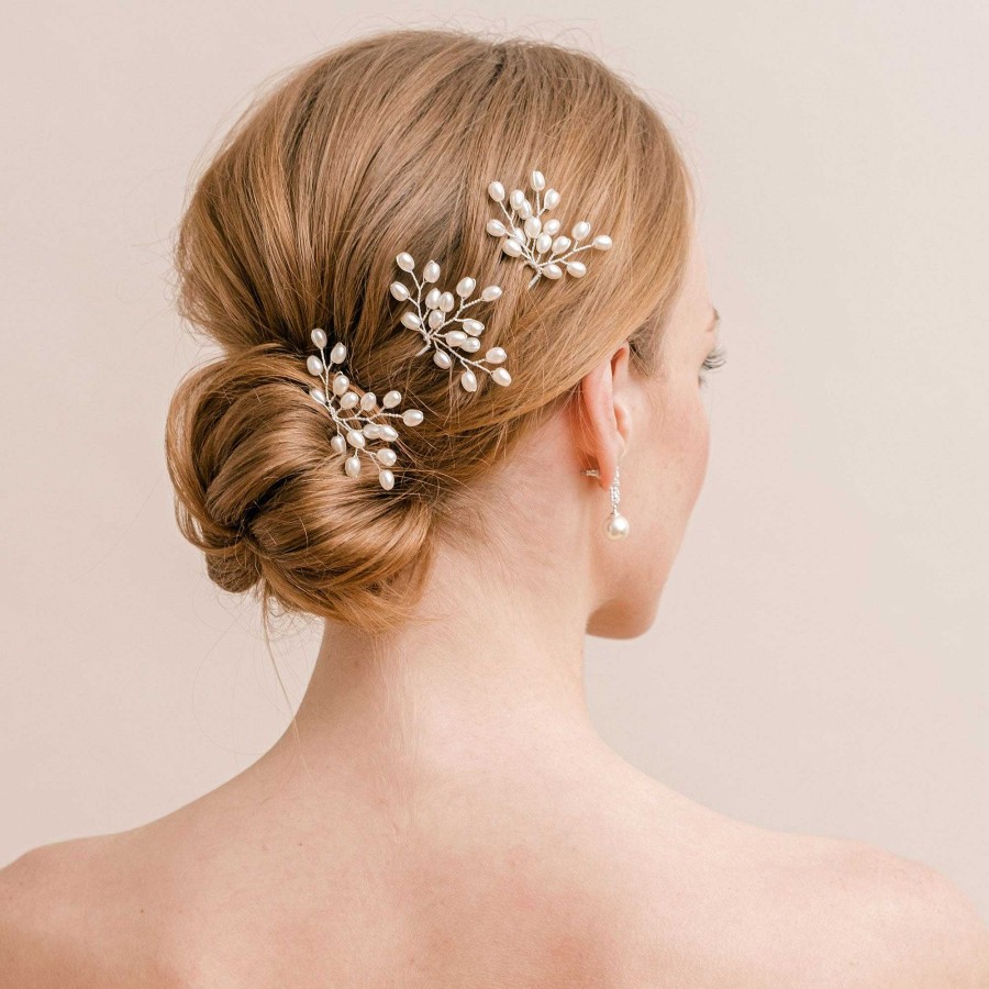 Wedding Hair Accessorieswedding Hair Accessories Arianna Bespoke | Rice Pearl Hair Pins (Set Of 3)