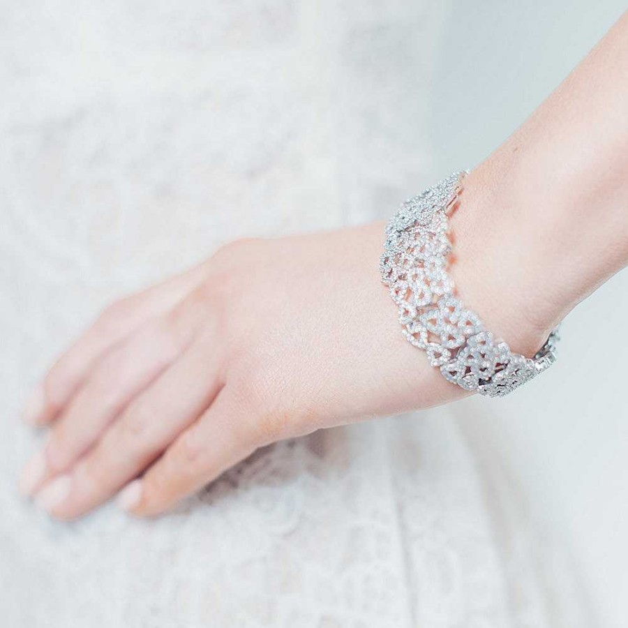 Wedding Jewellerywedding Jewellery Ivory & Co | St Moritz Geometric Crystal Embellished Bracelet