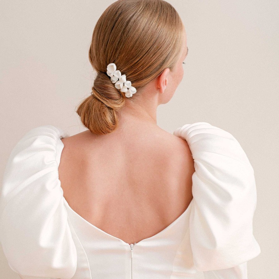 Wedding Hair Accessorieswedding Hair Accessories Aria | Marguerite Iii Clay Flower Hair Comb