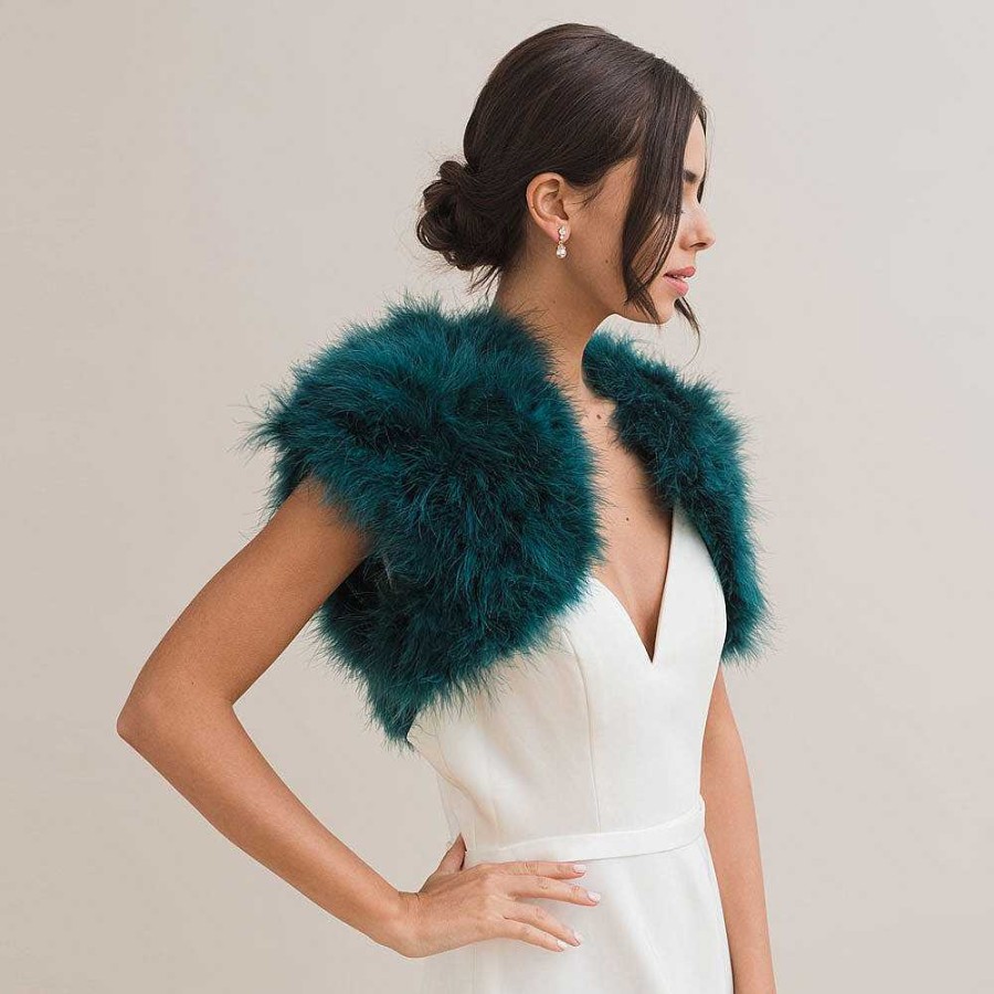 Veils, Cover-Ups And Beltsveils, Cover-Ups And Belts JL at Liberty in Love | Teal Feather Bridal Bolero