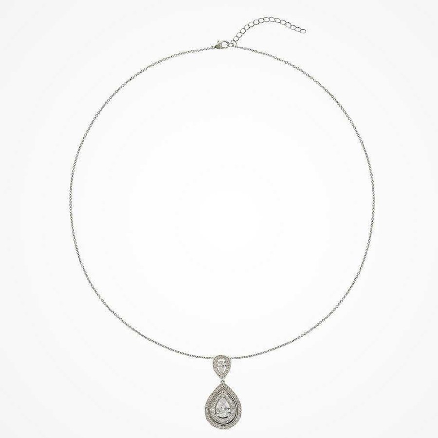 Wedding Jewellerywedding Jewellery Ivory & Co | Montgomery Crystal Teardrop Pendant Necklace