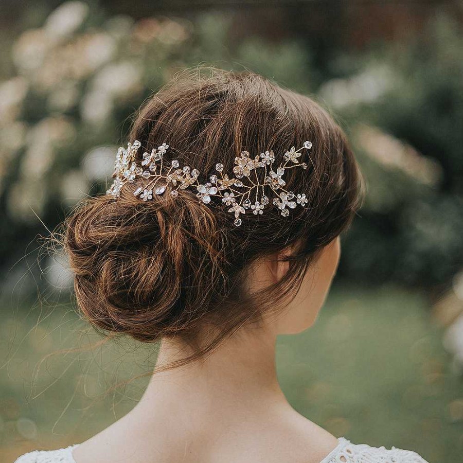 Wedding Hair Accessorieswedding Hair Accessories Aria | Cybil Pearl And Crystal Blossom Hair Vine