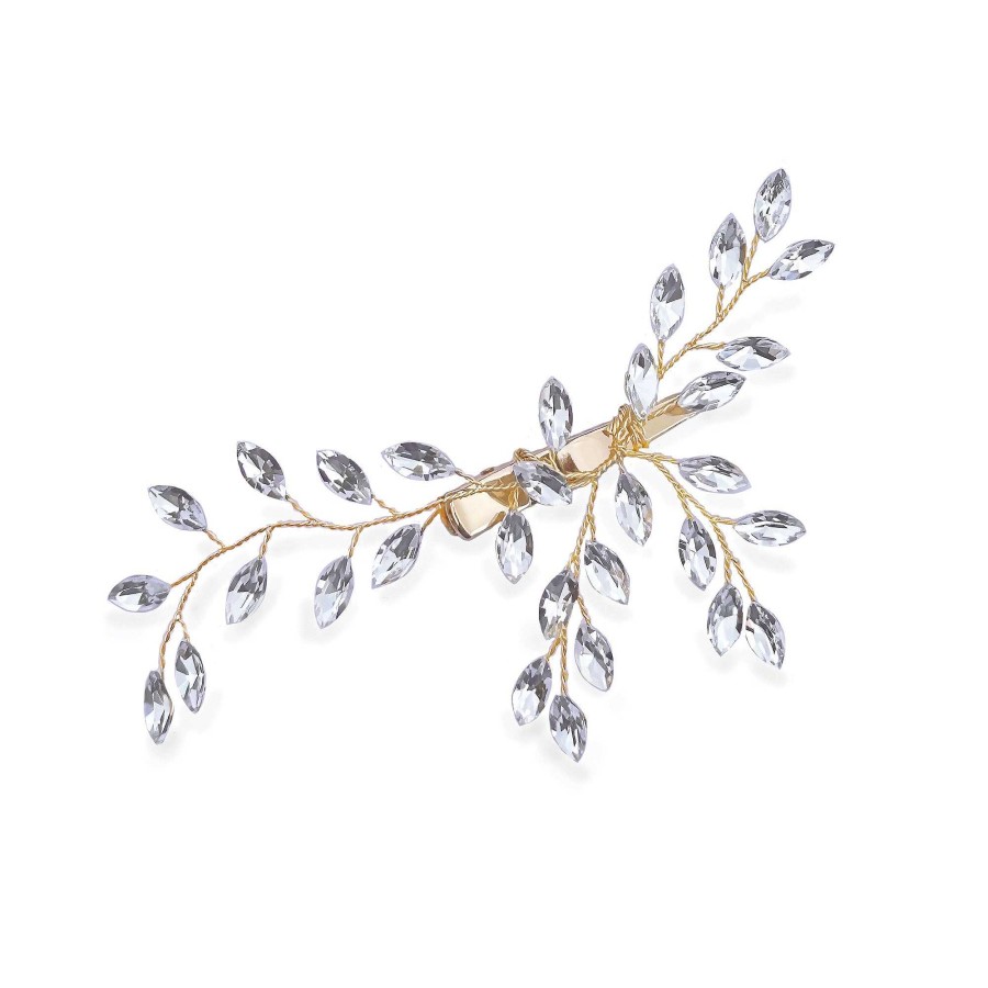 Wedding Hair Accessorieswedding Hair Accessories Ivory & Co | Golden Glimmer Crystal Spray Clip