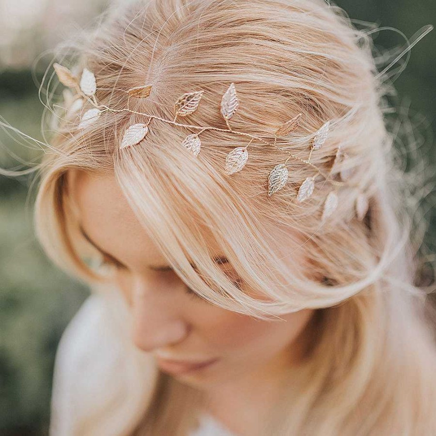 Wedding Hair Accessorieswedding Hair Accessories Aria | Blix Gilded Leaves Hair Vine