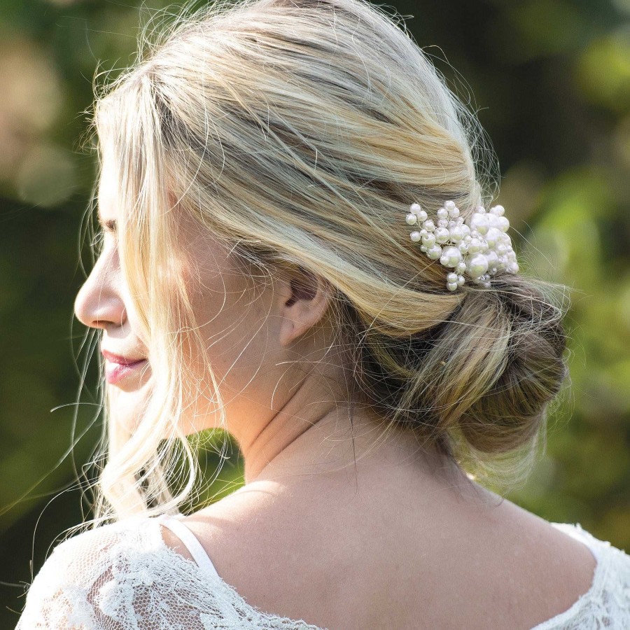 Wedding Hair Accessorieswedding Hair Accessories Ivory & Co | Pearl Blossom Statement Pearl Cluster Clip