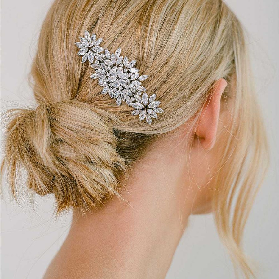 Wedding Hair Accessorieswedding Hair Accessories Aria | Imani Clustered Crystals Blossoms Hair Comb