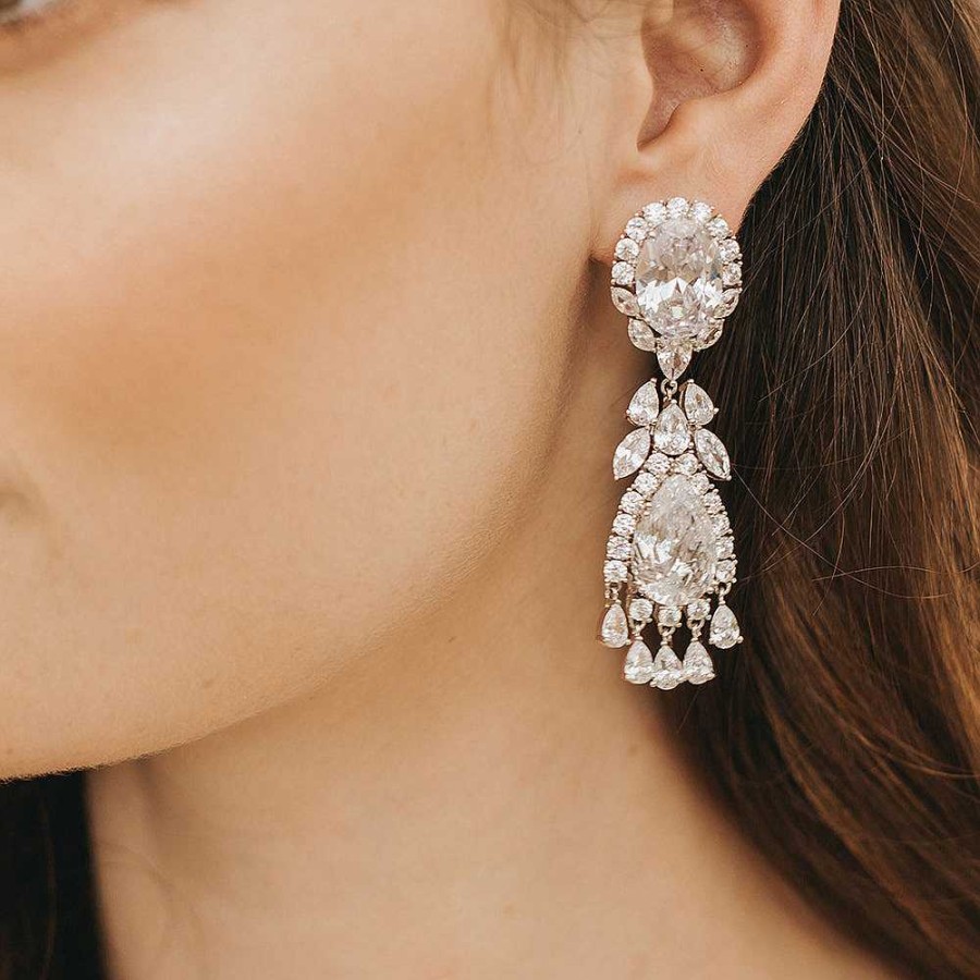 Wedding Jewellerywedding Jewellery Stephanie Browne | Liz Crystal Bridal Statement Earrings