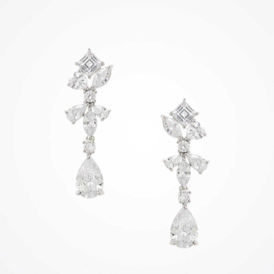 Wedding Jewellerywedding Jewellery Aria | Confetti Crystal Teardrop Earrings