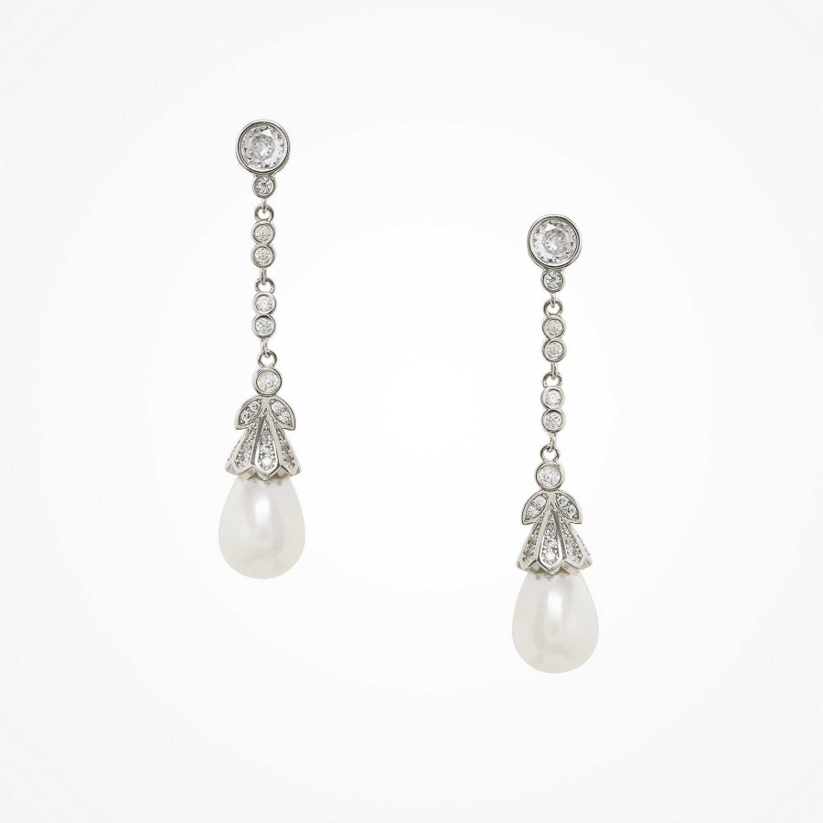 Wedding Jewellerywedding Jewellery Aria | Aline Long Drop Pearl Earrings