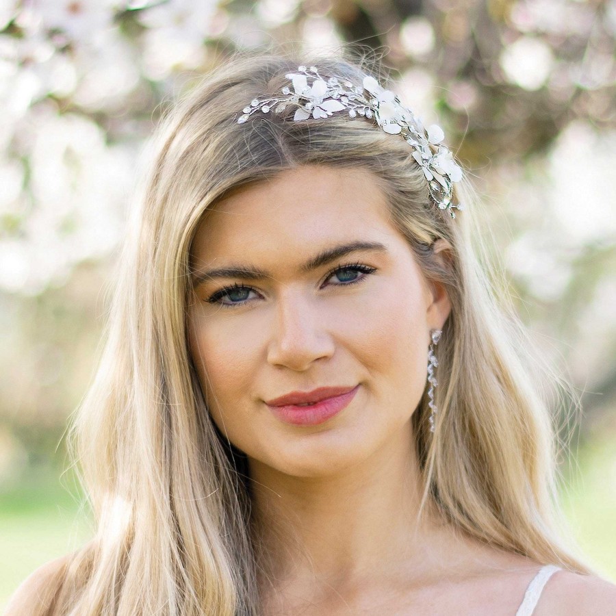 Wedding Hair Accessorieswedding Hair Accessories Ivory & Co | Flora Crystal And Enamelled Flower Hair Clip