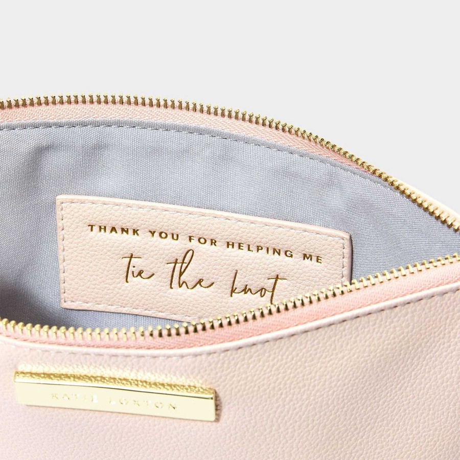 Bags Katie Loxton | Katie Loxton Semi-Precious Stone Pouch 'Thank You For Helping Me Tie The Knot' Rose Quartz In Pink